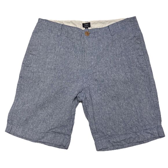 J CREW Blue Linen Blend Beach Shorts 34 - Picture 1 of 7